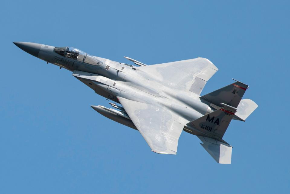 The Massachusetts Air National Guard F-15 Eagles are scheduled to fly at the Thunder Over New Hampshire Air Show Sept. 9-10, 2023.