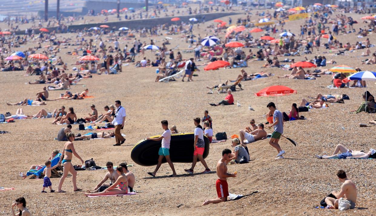 A mix of sun and cloud is predicted for Brighton this bank holiday weekend - which could make for a pleasant but not overly crowded day by the sea - PA