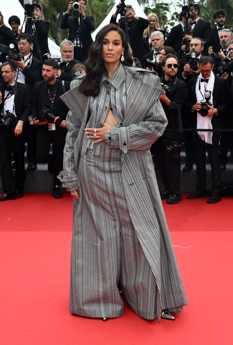 Cindy Bruna attend the opening night of the 77th Cannes Film Festival