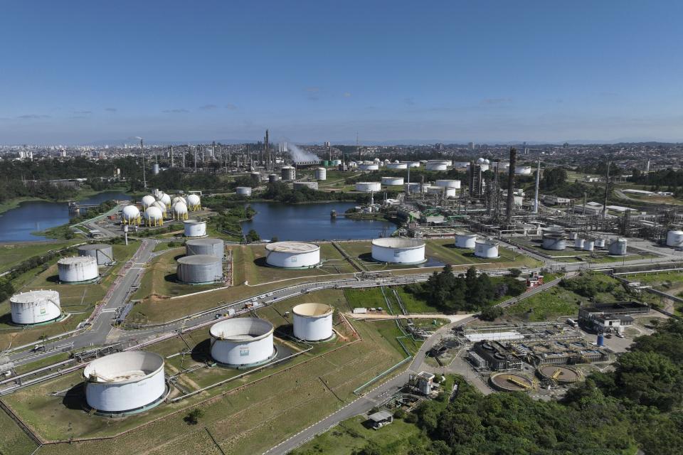 Capuava oil refinery owned by Petrobras operates in Maui, on the outskirts of Sao Paulo, Brazil, Monday, Nov. 6, 2023. (AP Photo/Andre Penner)