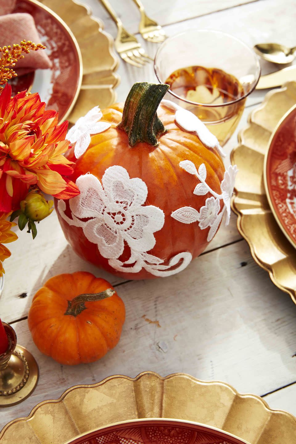 Lace Embellished Pumpkin