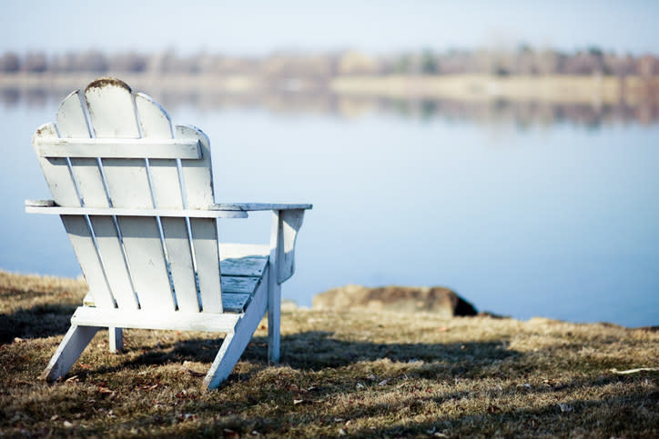 Adirondack chair on a beach