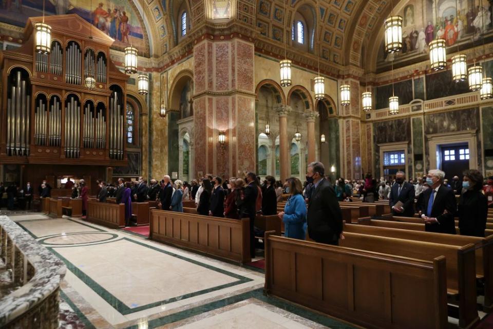 <p>A view of the service at the Cathedral of St. Matthew the Apostle.</p>