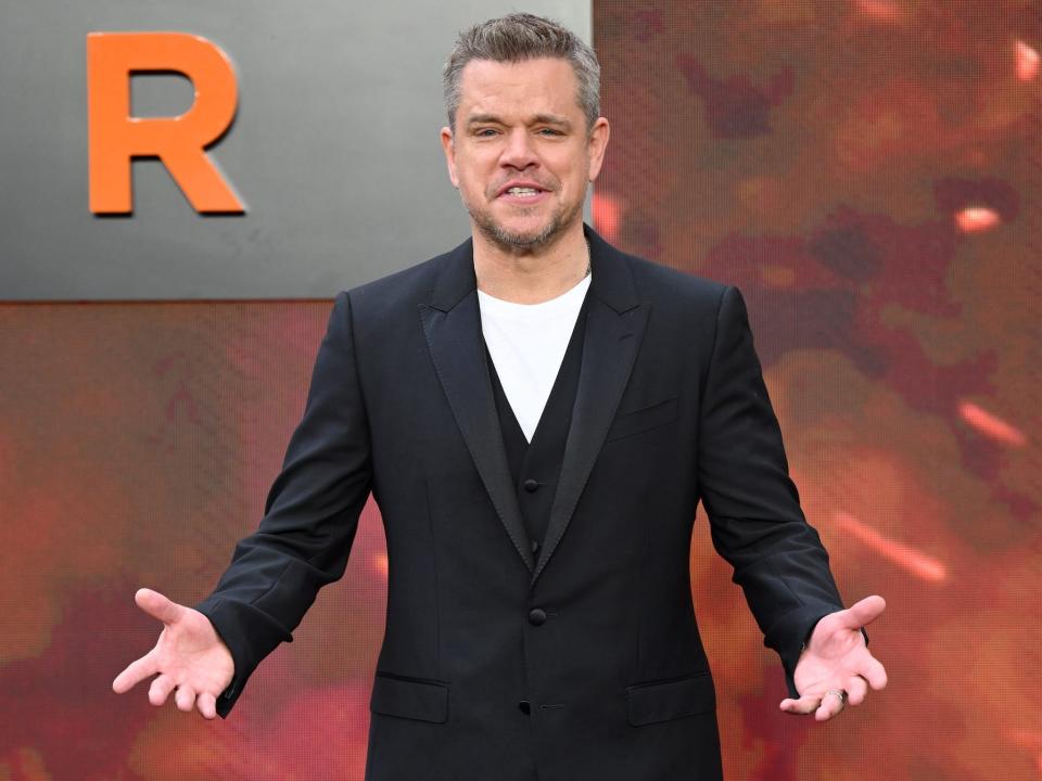 Matt Damon attends the UK premiere of "Oppenheimer" in July 2023.