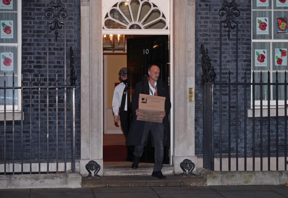 Prime Minister Boris Johnson’s former aide Dominic Cummings leaves 10 Downing Street (PA) (PA Archive)