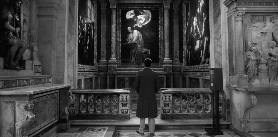 Ripley admires the controversial Baroque painter Caravaggio’s work The Calling of St. Matthew at the Pio Monte della Misericordia in Naples.