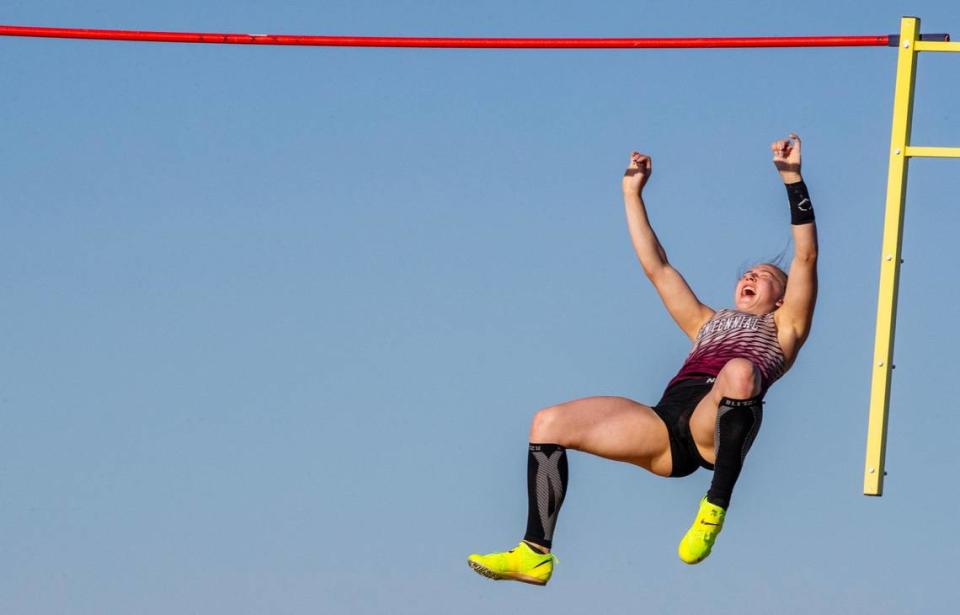 Centennial’s Eva Lowder was the 5A state champion in the pole vault.