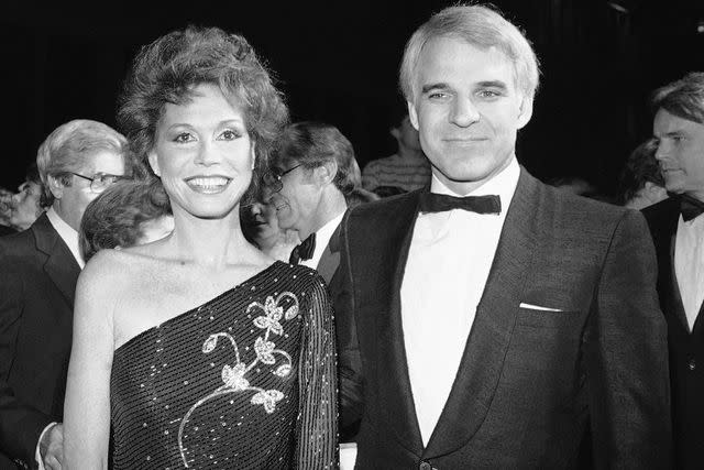 <p>Nick Ut/AP Photo</p> A young Steve Martin and Mary Tyler Moore