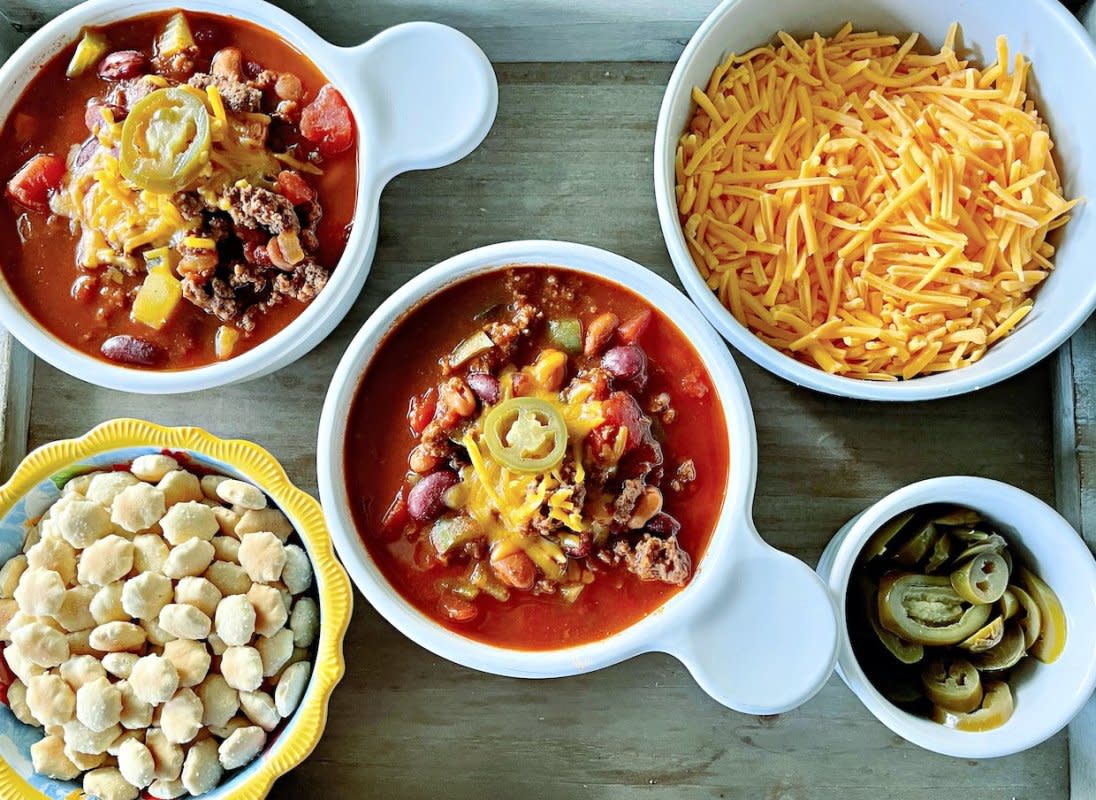 <p>Krista Marshall</p><p>Nothing says winter time comfort food like a big bowl of chunky chili.</p><p><strong>Get the recipe: <a href="https://parade.com/1259021/kristamarshall/copycat-wendys-chili-recipe/" rel="nofollow noopener" target="_blank" data-ylk="slk:Copycat Wendy's Chili;elm:context_link;itc:0;sec:content-canvas" class="link rapid-noclick-resp">Copycat Wendy's Chili</a></strong></p>