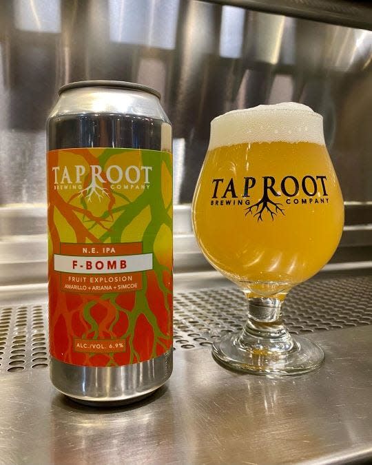 The F-Bomb is a New England IPA that rules at Taproot Brewing at Newport Vineyards.