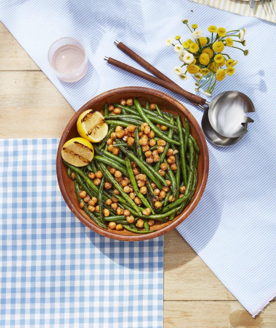 Green Beans with Crispy Chickpeas