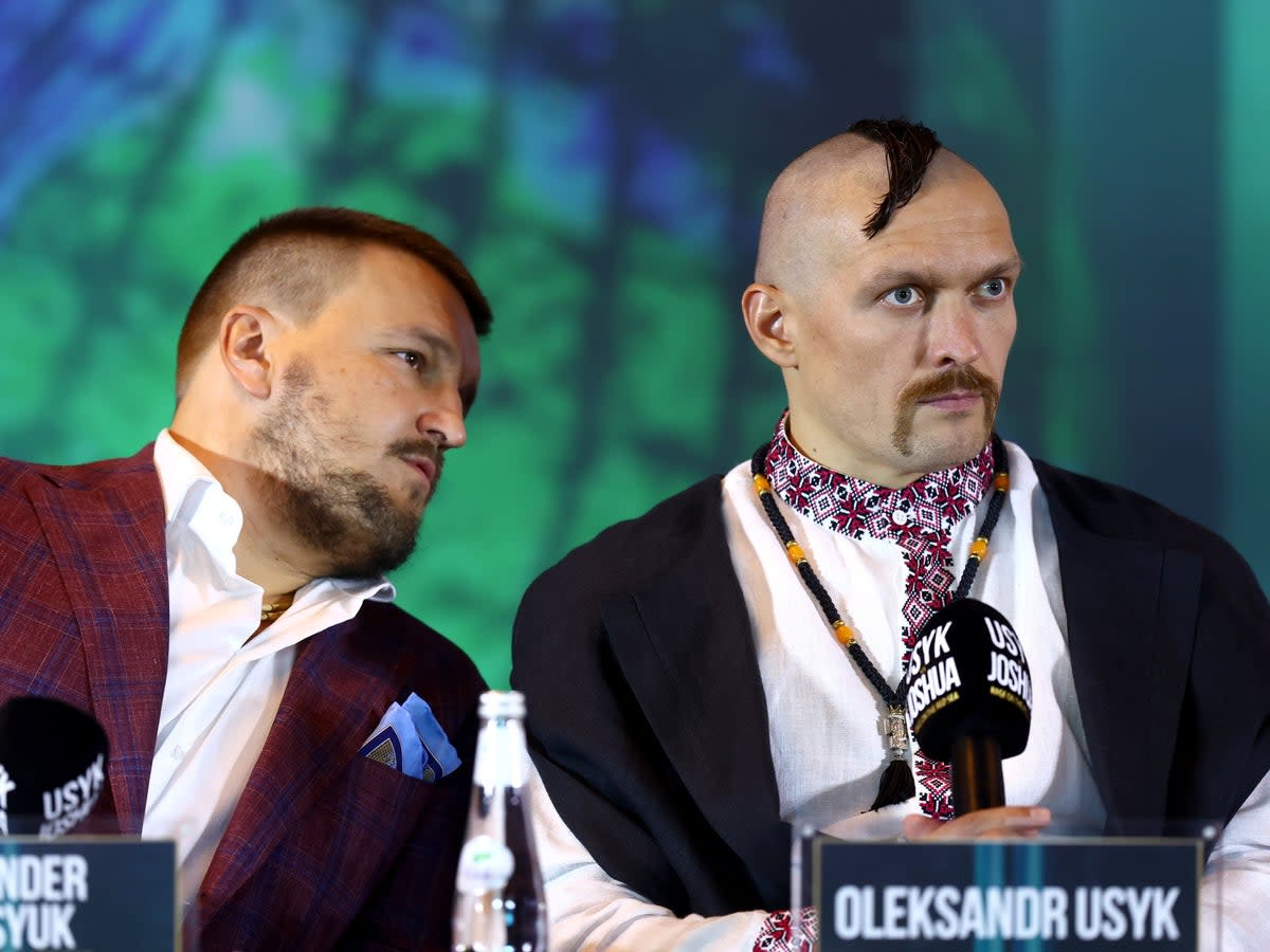 Oleksandr Usyk (right) with his promoter Alex Krassyuk (Getty Images)