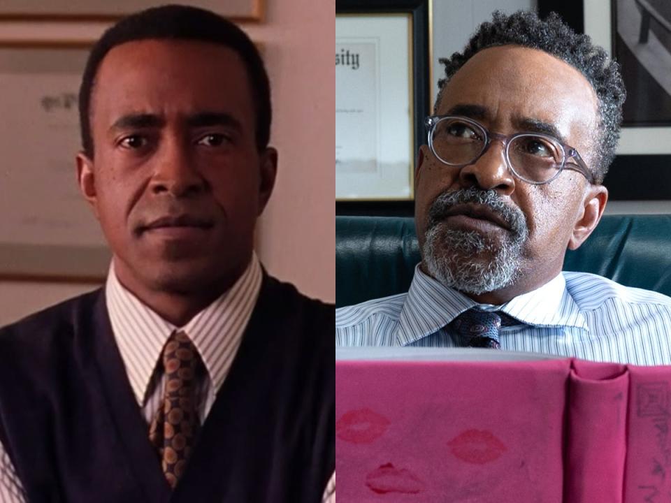 Left: Tim Meadows as Mr. Duvall in the 2004 version of "Mean Girls." Right: Meadows as Mr. Duvall in the 2024 version of "Mean Girls."