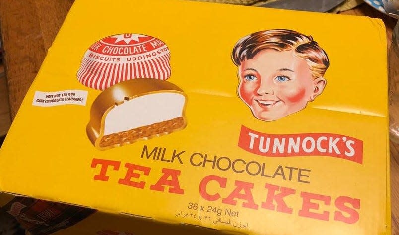 Tunnock's Milk Chocolate Tea Cakes from Scotland have not changed their packaging from this quaint look.