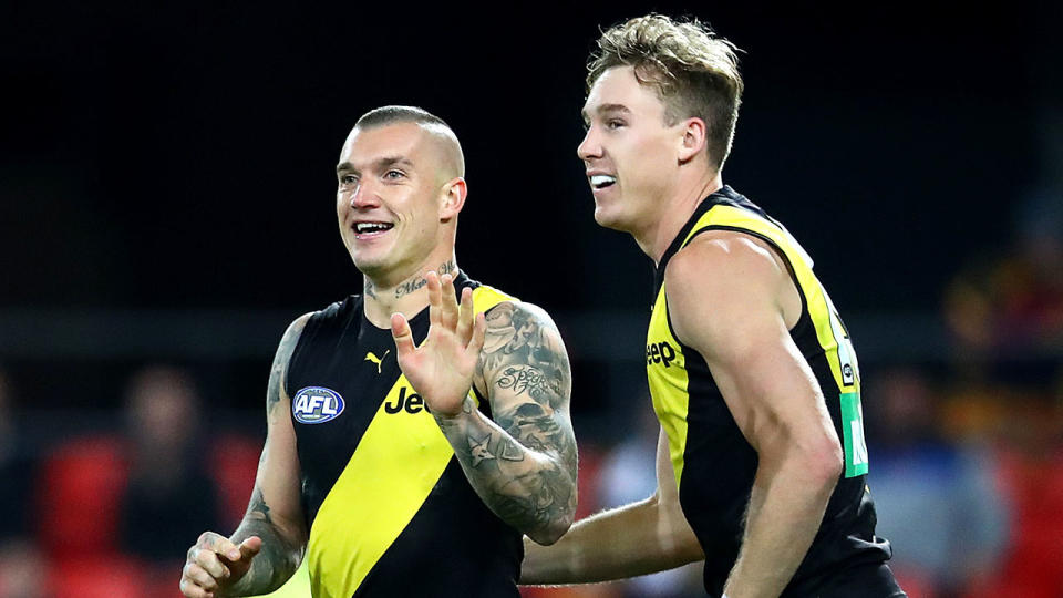 Pictured here, star Richmond duo Dustin Martin and Tom Lynch.
