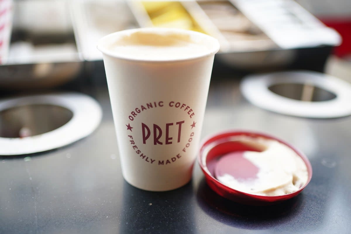 Pret a Manger has increased the price of its coffee subscription from £25 to £30 a month (Yui Mok/ PA) (PA Wire)