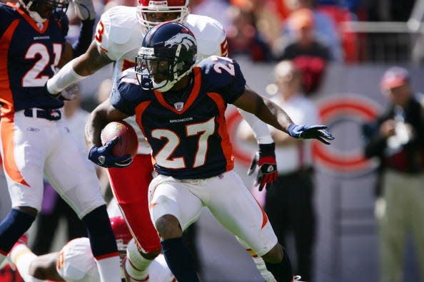 DENVER - SEPTEMBER 17:  Punt returner Darrent Williams #27 of the Denver Broncos runs with the ball during the game against the Kansas City Chiefs at INVESCO Field at Mile High on September 17, 2006 in Denver, Colorado. The Broncos defeated the Chiefs 9-6 in overtime.  (Photo by Doug Pensinger/Getty Images)