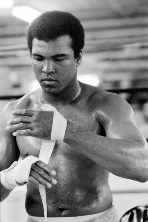 Muhammad Ali (formerly Cassius Clay) trains at his Deer Lake mountain retreat in Owigsburg, Pennsylvania, U.S. August 27, 1974 for his fight against George Foreman in Zaire. .Mandatory Credit: Action Images / MSI/File Photo