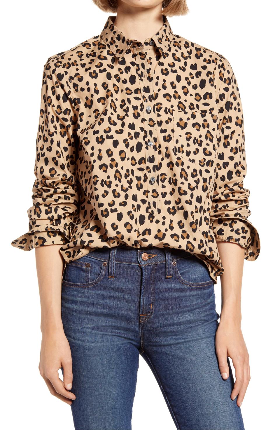 17) J.Crew Cotton Poplin Popover Top