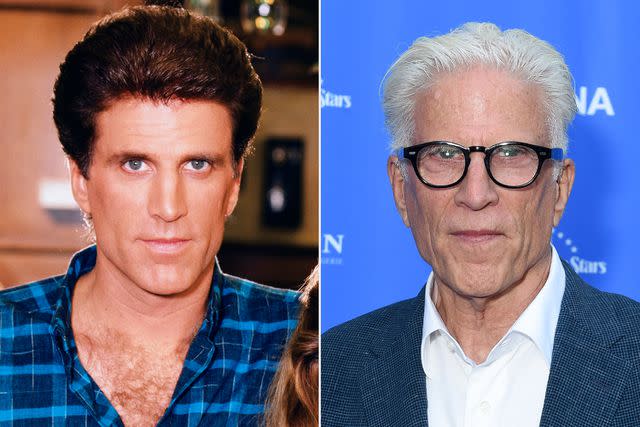 <p>NBCU Photo Bank/NBCUniversal via Getty; Gilbert Flores/Variety via Getty</p> Ted Danson on Cheers and in 2023