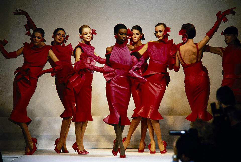 Models at the Claude Montana Spring1984 Ready-to-Wear show