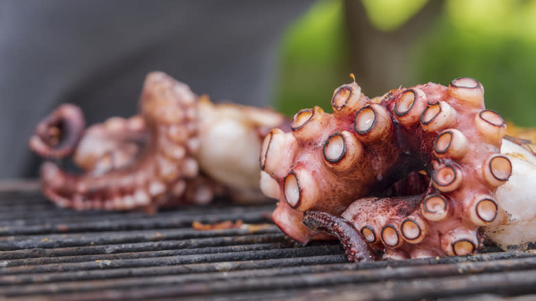 octopus tentacles on grill