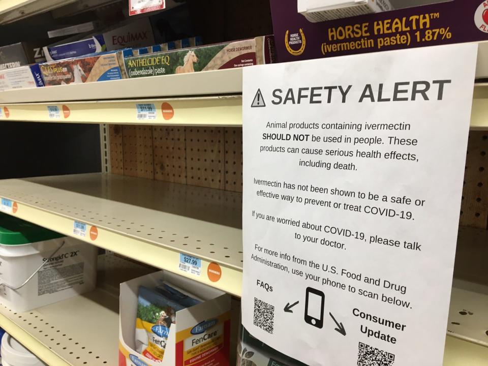 A warning sign about human use was posted in front of the relatively few tubes of ivermectin paste on the shelf at Muncie's Tractor Supply store early last week.