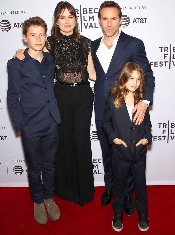 Emily Mortimer and Allesandro Nivola with their children Samuel John and May Rose