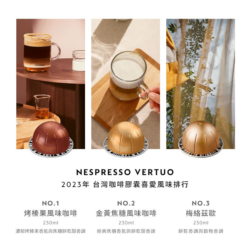 Nespresso Vertuo系列2023年台灣咖啡膠囊喜愛風味排行。（圖／品牌業者提供）