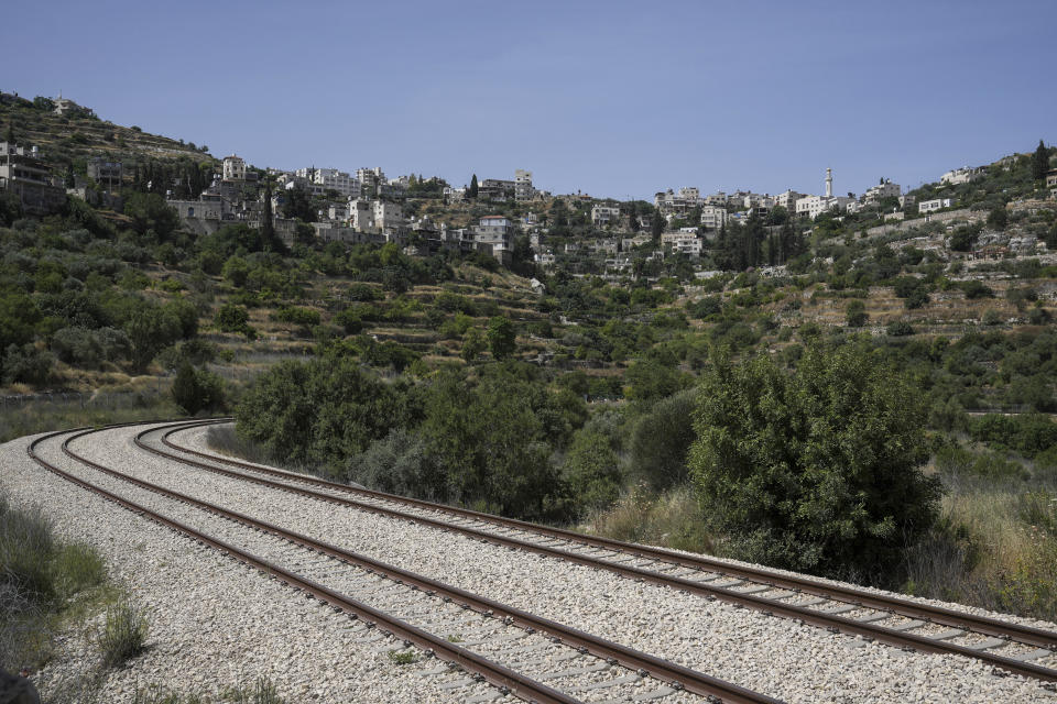 The West Bank village of Battir is seen Sunday, June 4, 2023. Environmental groups say an Israeli settlement project slated for a nearby hilltop could threaten the ancient terraces of the village, which has been recognized as a UNESCO world heritage site. (AP Photo/Mahmoud Illean)
