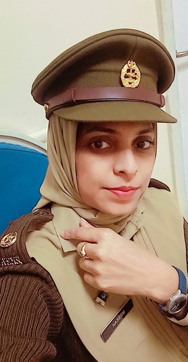 Naseem Naz served as a medical officer in the Pakistan Army. She recently came to the United States to be reunited with her husband, Junaid Saqib, who fled Pakistan in 2017.
