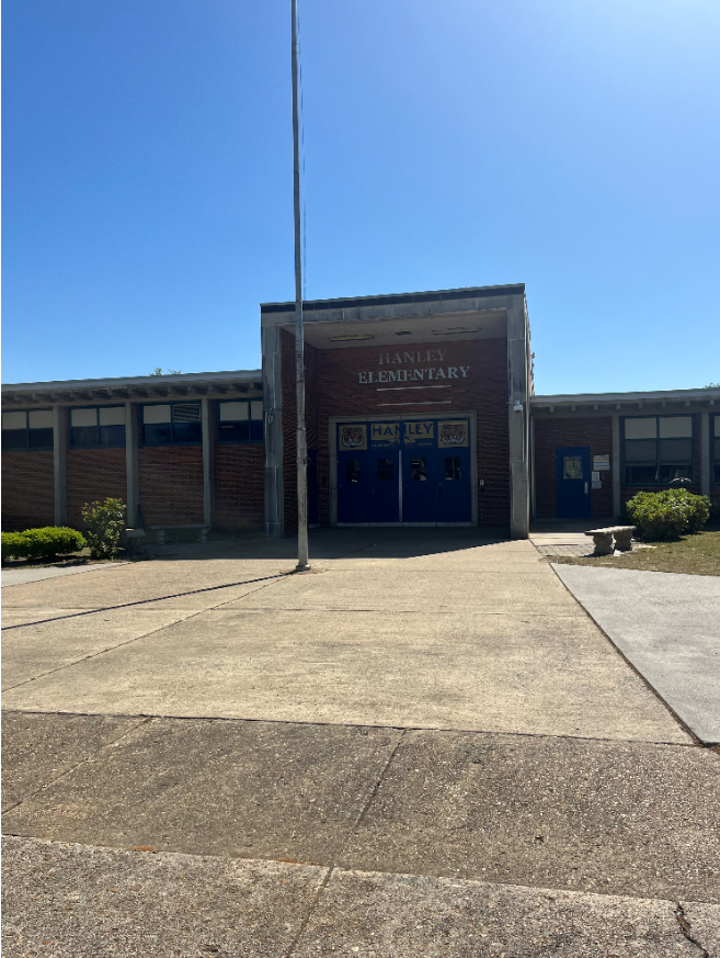 The exterior of Hanley Academy, a Memphis-Shelby County Schools k-8 school, is seen on Monday, April 22, 2024, in Memphis, Tenn.