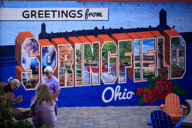 A mural is displayed in an alley downtown on Sept. 16 in Springfield, Ohio.