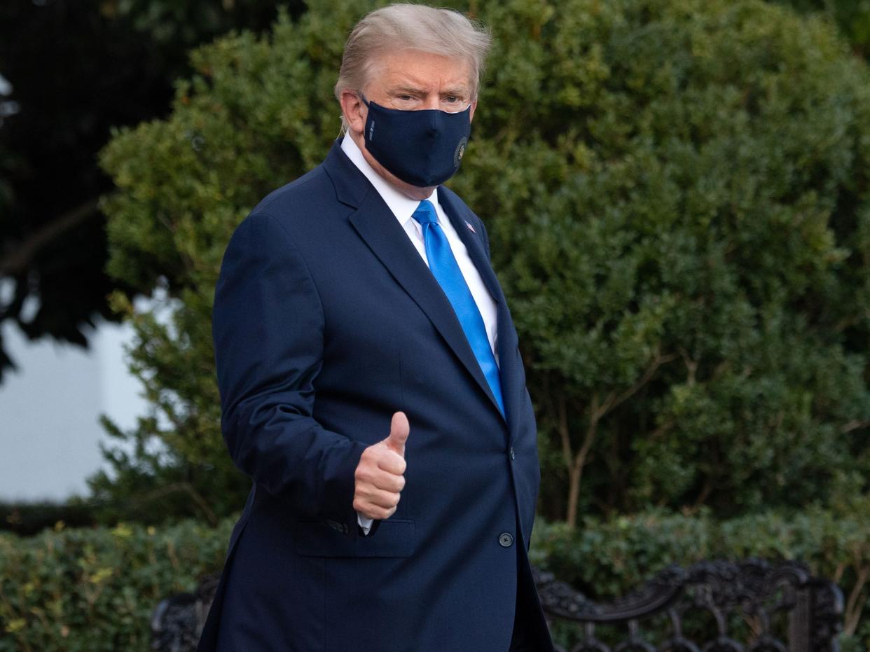 Donald Trump is in the Walter Reed Army Medical Centre with coronavirus (Saul Loeb/AFP via Getty Images)