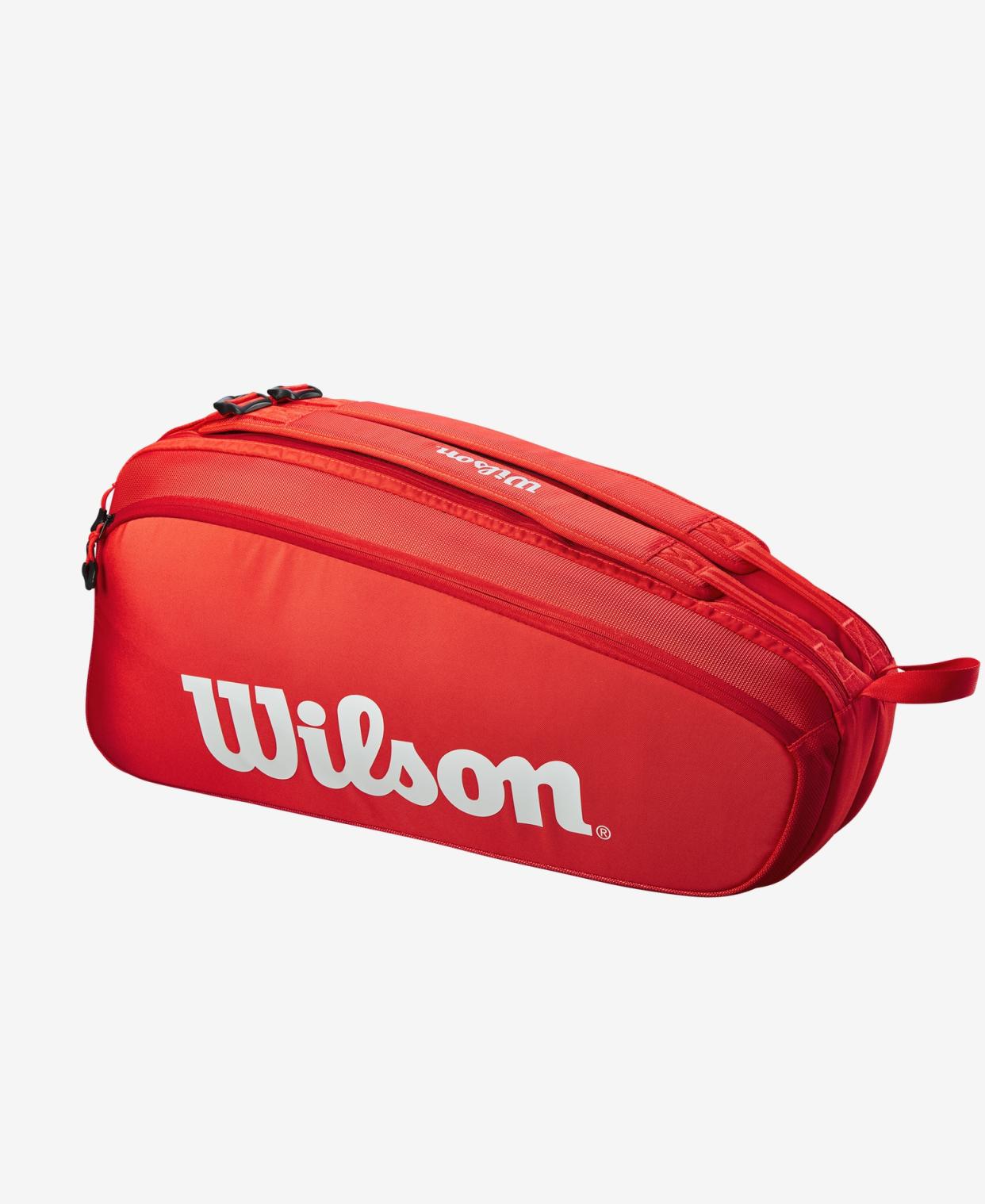 <p><a href="https://go.redirectingat.com?id=74968X1596630&url=https%3A%2F%2Fwww.wilson.com%2Fen-us%2Fproduct%2Fsuper-tour-6-pack-wr8010700%3Fef_id%3DCjwKCAjw44mlBhAQEiwAqP3eVnU1flFfbDi3_otMnXkQQlup5Q9QAgcH_gO19pL6SPt4bpHgisUdxRoCkOkQAvD_BwE%253AG%253As%26s_kwcid%3DAL%25218492%25213%2521%2521%2521%2521x%2521%2521%26CMPID%3DGoogle-wilson_tennis_sn_g_shopping-smart---c--%26gclid%3DCjwKCAjw44mlBhAQEiwAqP3eVnU1flFfbDi3_otMnXkQQlup5Q9QAgcH_gO19pL6SPt4bpHgisUdxRoCkOkQAvD_BwE%23colors%3D61016&sref=https%3A%2F%2Fwww.esquire.com%2Flifestyle%2Fhealth%2Fg44418263%2Fbest-tennis-bags%2F" rel="nofollow noopener" target="_blank" data-ylk="slk:Shop Now;elm:context_link;itc:0;sec:content-canvas" class="link rapid-noclick-resp">Shop Now</a></p><p>Super Tour 6 Pack</p><p>$119.00</p><p>wilson.com</p>