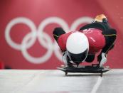 Skeleton – Pyeongchang 2018 Winter Olympics – Men’s Training – Olympic Sliding Centre - Pyeongchang, South Korea – February 14, 2018 - Anthony Watson of Jamaica in action. REUTERS/Arnd Wiegmann