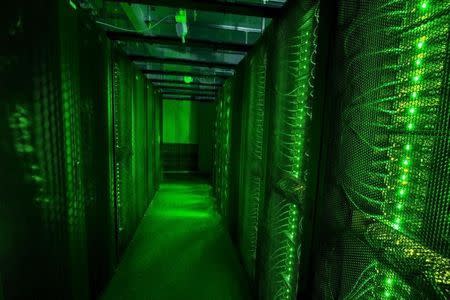 Servers for data storage are seen at Advania's Thor Data Center in Hafnarfjordur, Iceland August 7, 2015. REUTERS/Sigtryggur Ari