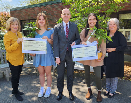 Carol Kane Leonhard, scholarship committee member; Cami Webber, scholarship recipient; Dr. Patrick Taylor, York Hospital President & CEO; Ava Smith, scholarship recipient; and Kate Ford, Director of Volunteer & Student Experiences.