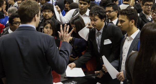 Jobseekers Attend An NYU Engineering and Technology Career Fair As Jobless Claims In U.S. Increased