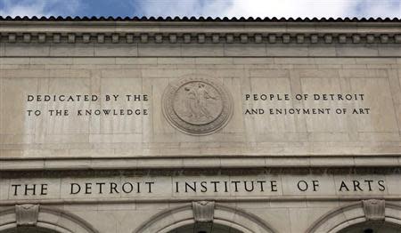 A detail of the facade of the Detroit Institute of Arts is seen in Detroit, Michigan June 2, 2013. REUTERS/Rebecca Cook