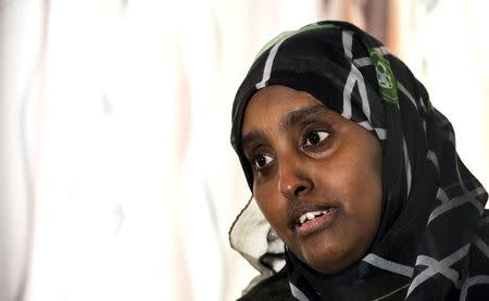 Somali asylum seeker Rahima speaks during an interview in Amsterdam, the Netherlands August 26, 2015. REUTERS/Toussaint Kluiters/United Photos