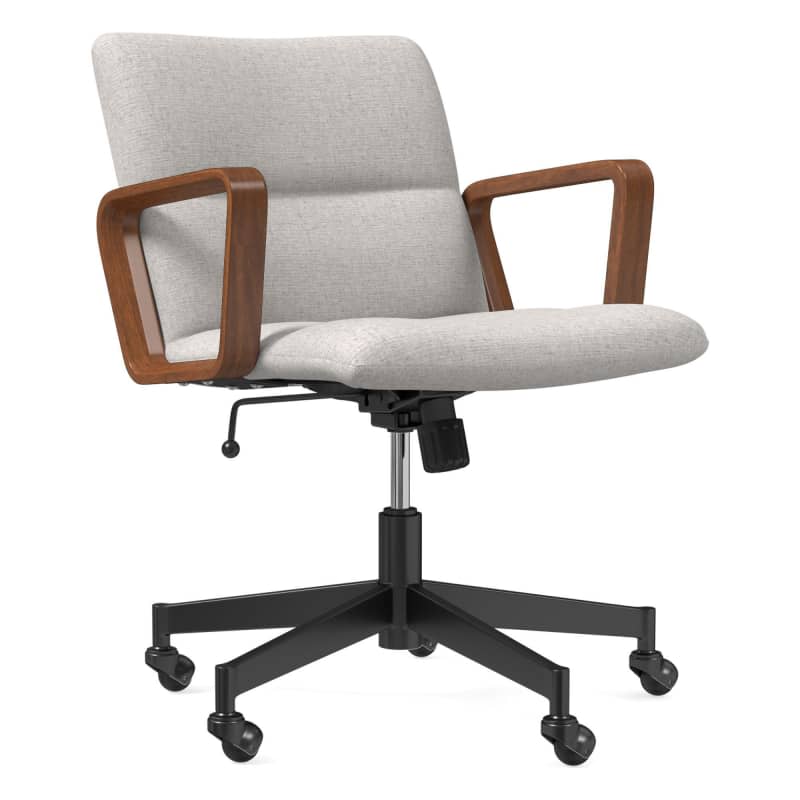 Cooper Swivel Office Chair with Wood Arms