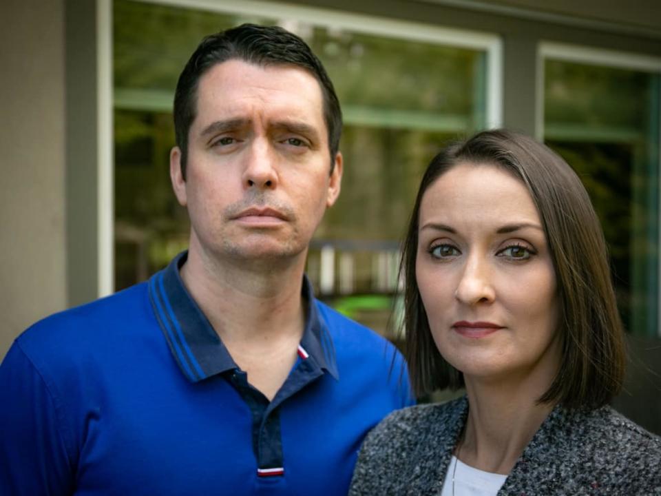 Brent and Lindsay Wilson of Victoria filed a complaint against their pharmacists after their five-year-old son's sleeping pill was compounded at more than 14 times the prescribed dose.  (Michael McArthur/CBC - photo credit)