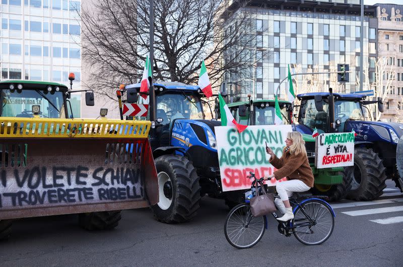 Farmers' protest in Milan
