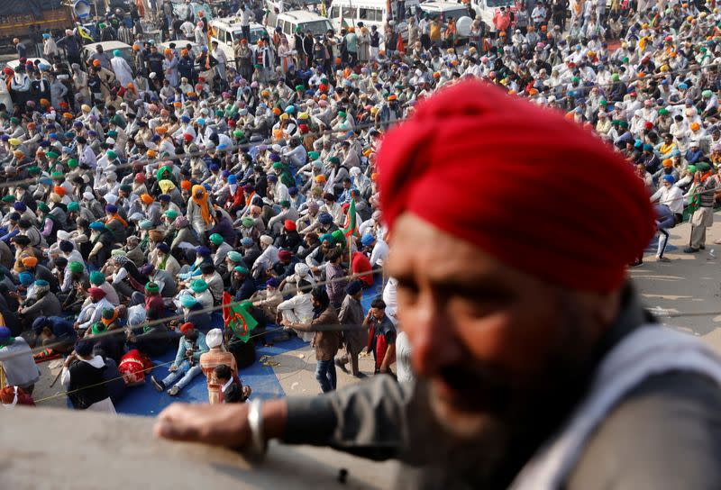 Protest against newly passed farm bills, near Delhi