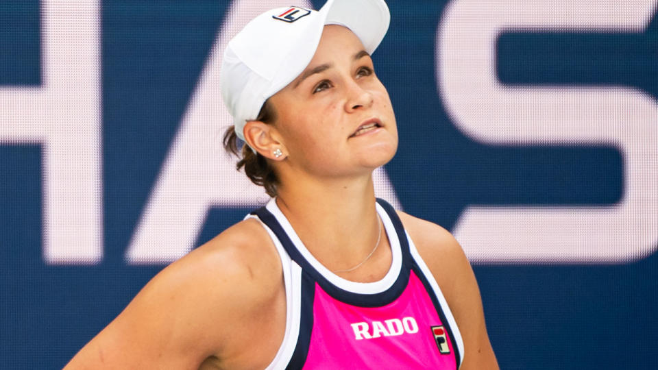 Ashleigh Barty, pictured here during the first round of the US Open.