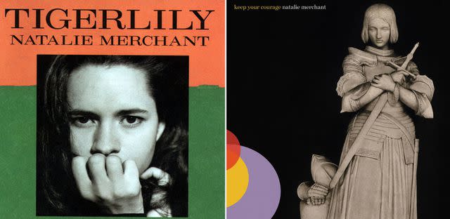 <p>Credit: Amazon</p> Natalie Merchant's first solo album, 1995's Tigerlily, which sold 5 million copies, and her latest, Keep Your Courage, released earlier this year.