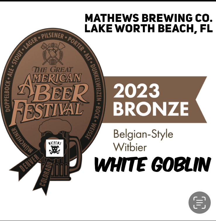 Mathews Brewing Company's White Goblin, a Belgian-style whitbier, took the bronze medal at The Great American Beer Festival that was held in Denver.