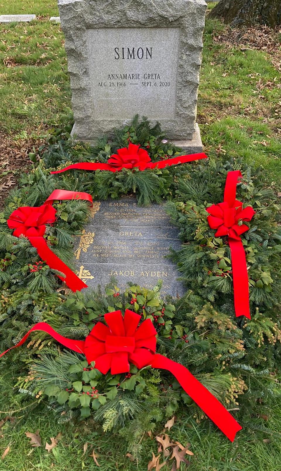 The ashes of Jakob Mumper, Greta Mumper, and Emma Mumper are interred at a cemetery in New Jersey.