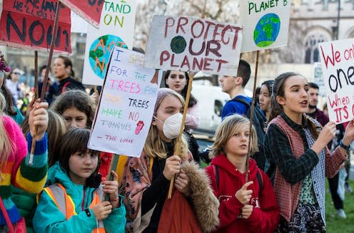 <span class="caption">There's still time to avert the worst of climate change.</span> <span class="attribution"><a class="link " href="https://www.shutterstock.com/image-photo/london-uk-february-15-2019-protestors-1314679391" rel="nofollow noopener" target="_blank" data-ylk="slk:Ink Drop/Shutterstock;elm:context_link;itc:0;sec:content-canvas">Ink Drop/Shutterstock</a></span>